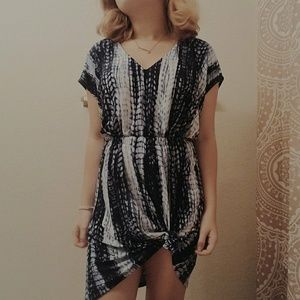 beachy blue and white dress